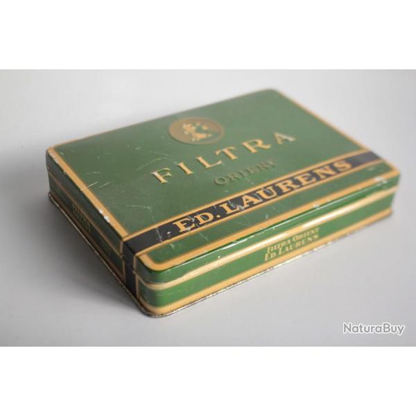 Boite a cigarettes tle lithographie ED. LAURENS Vert Filtra Orient tabac