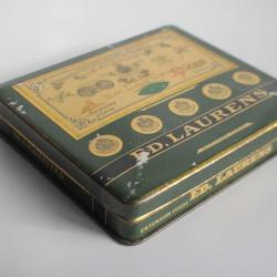 Boite a cigarettes ED. LAURENS Vert Khédive Suisse tôle lithographiée tabac