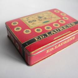 Boite a cigarettes ED. LAURENS Rouge Khédive Suisse tôle lithographiée tabac