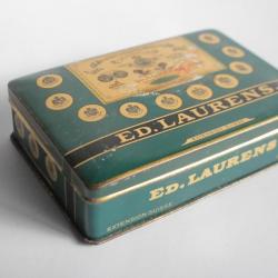 Boite a cigarettes ED. LAURENS Bleu Khédive Suisse tôle lithographiée tabac
