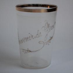 Ancien verre émaillé Souvenir de Gex