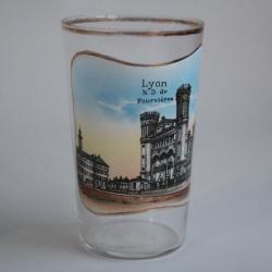 Ancien verre émaillé Souvenir Lyon Notre-Dame de Fourvières