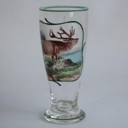 Ancien verre émaillé Cerf