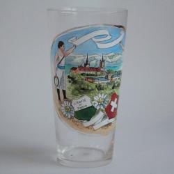 Ancien verre émaillé Souvenir Vaud Suisse Liberté et Patrie