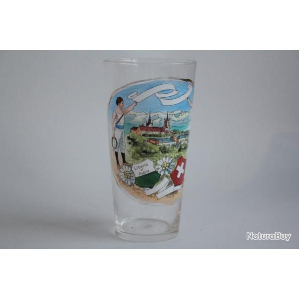 Ancien verre maill Souvenir Vaud Suisse Libert et Patrie
