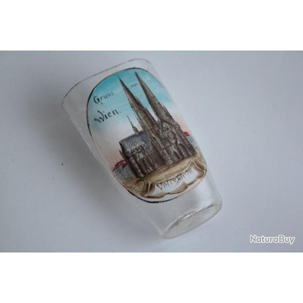 Ancien verre maill Souvenir Gruss aus Wien Votivkirche Autriche