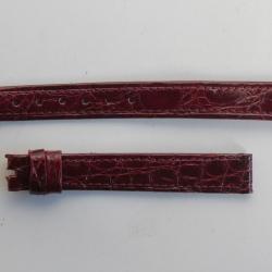 Bracelet montre Universal Genève croco bordeaux 11 mm vintage
