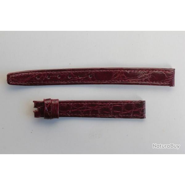 Bracelet montre Universal Genve croco bordeaux 11 mm vintage
