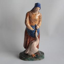 Charles VIRION Femme à l'Oie céramique