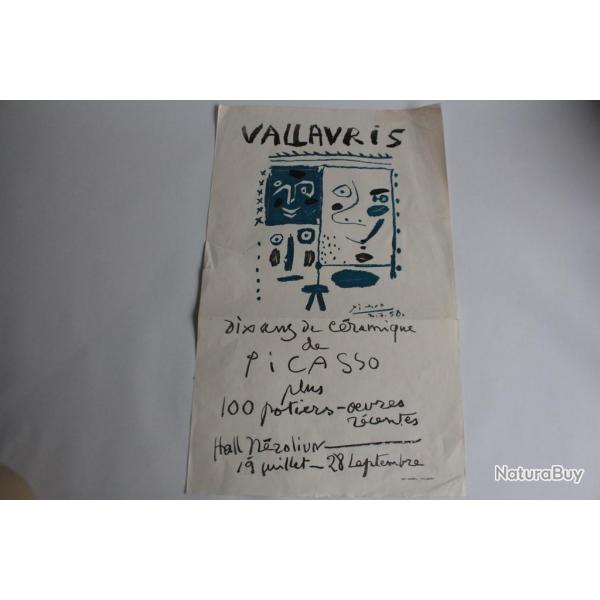 Lithographie Pablo Picasso D'aprs Vallauris 10 ans de cramique 1958