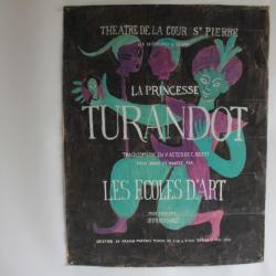 Projet d'Affiche Princesse Turandot Théâtre cour st pierre Genève 1952