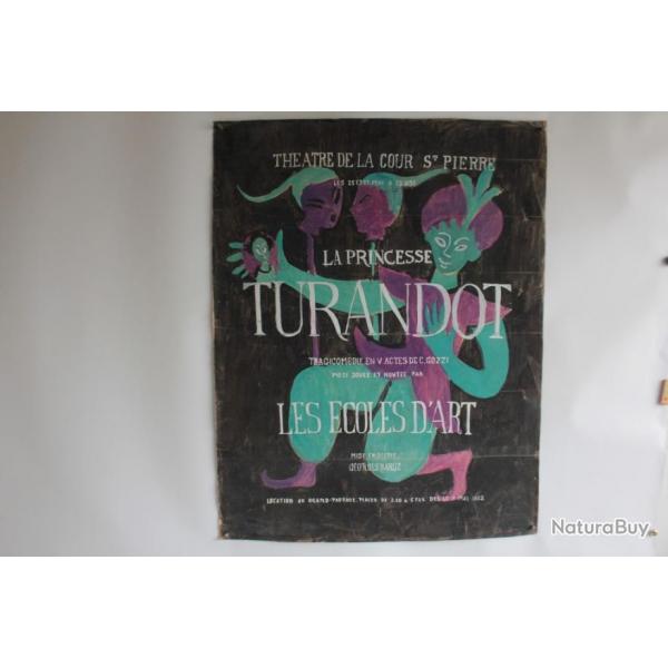 Projet d'Affiche Princesse Turandot Thtre cour st pierre Genve 1952
