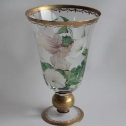 Vase verre émaillé Fillette Fleurs Michèle Brun-Rouquié