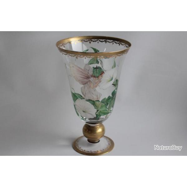 Vase verre maill Fillette Fleurs Michle Brun-Rouqui