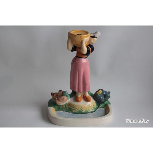 Pied de lampe Bigoudne faence Charles Maillard Henriot Quimper