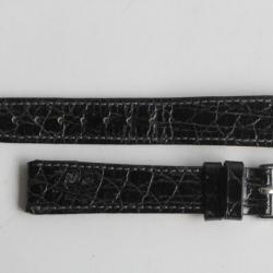 HIRSCH Bracelet pour montre croco noir 16 mm