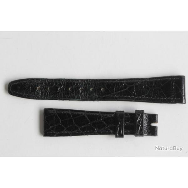 HIRSCH Bracelet pour montre croco noir 18 mm