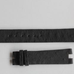 Bracelet montre Devon cuir autruche noir 18 mm
