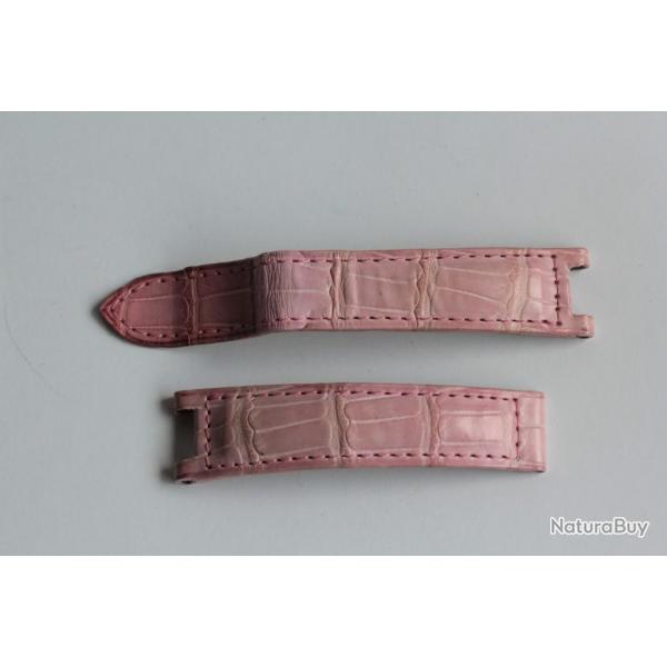 CARTIER Bracelet montre croco rose 18 mm