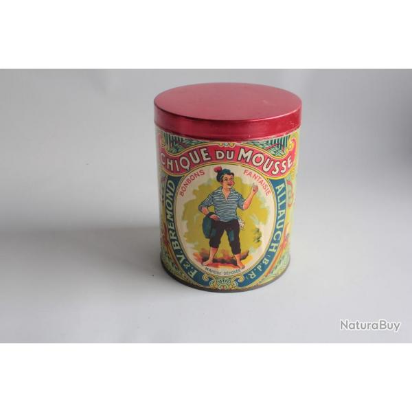 Bote  bonbons tle lithographie La chique du mousse F&V. Bermond