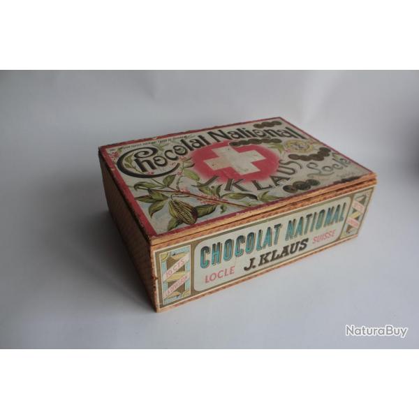 Bote bois chocolats national J.Klaus Locle Suisse