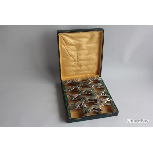 12 Porte-couteaux Animaux Joseph Buisson Art dco