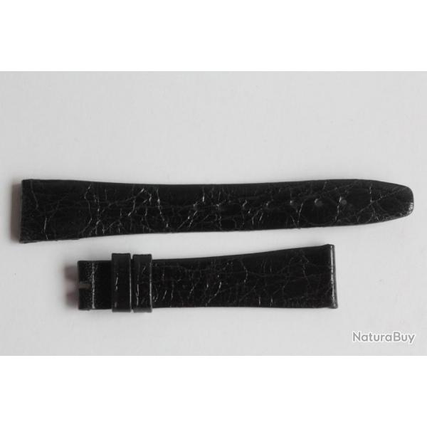 HIRSCH Bracelet pour montre croco noir 18 mm