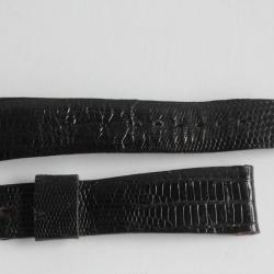 ROLEX Bracelet pour montre lézard noir 20 mm vintage