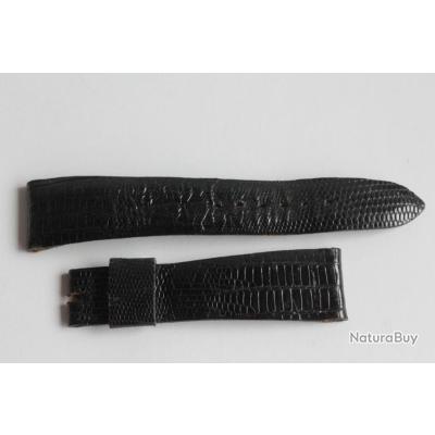 Bracelet De Montre Vintage En Lézard Noir - Pour Universal Genève, Largeur 22mm (réf. 66436)