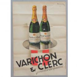 DUPIN Léon Affiche Lithographie Vin Varichon & Clerc Royal Seyssel