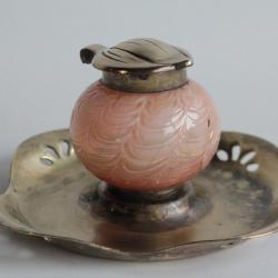 Encrier verre irisé Vienne Autriche Art nouveau