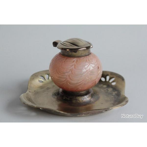 Encrier verre iris Vienne Autriche Art nouveau