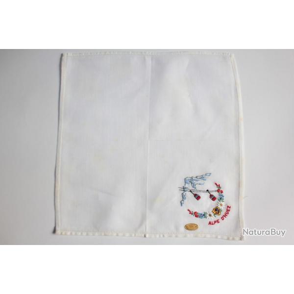 Mouchoir brod coton Alpe d'Huez