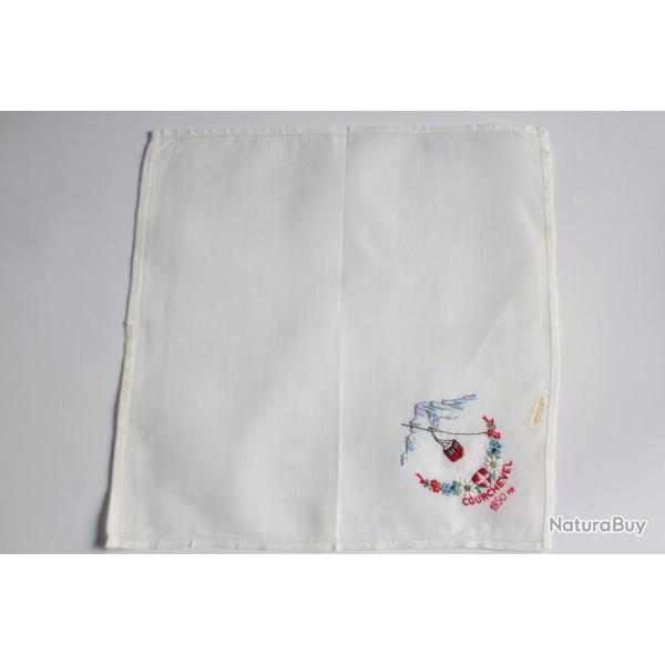 Mouchoir brod coton Courchevel