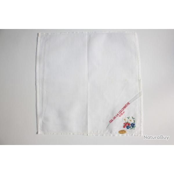 Mouchoir brod coton Col de la Colombire Alpes