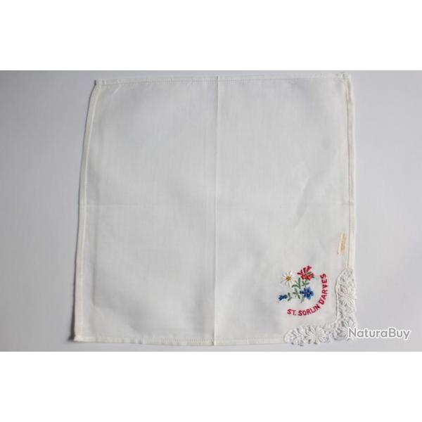 Mouchoir brod coton St Sorlin d'Arves Savoie