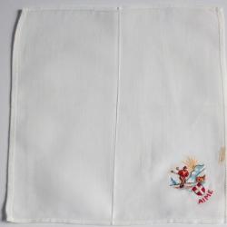 Mouchoir brodé coton Aime-la-Plagne Skieur