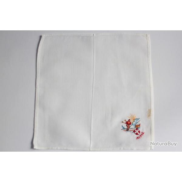 Mouchoir brod coton Aime-la-Plagne Skieur