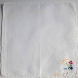 Mouchoir brodé coton Châtel Haute-Savoie