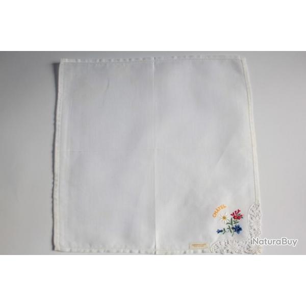 Mouchoir brod coton Chtel Haute-Savoie