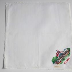 Mouchoir brodé coton Evian Haute-Savoie