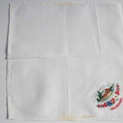 Mouchoir brodé coton Abondance Haute-Savoie Chalet
