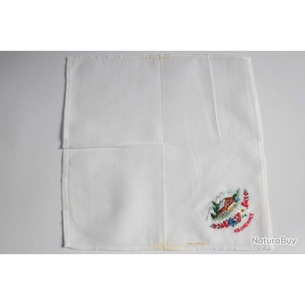 Mouchoir brod coton Abondance Haute-Savoie Chalet