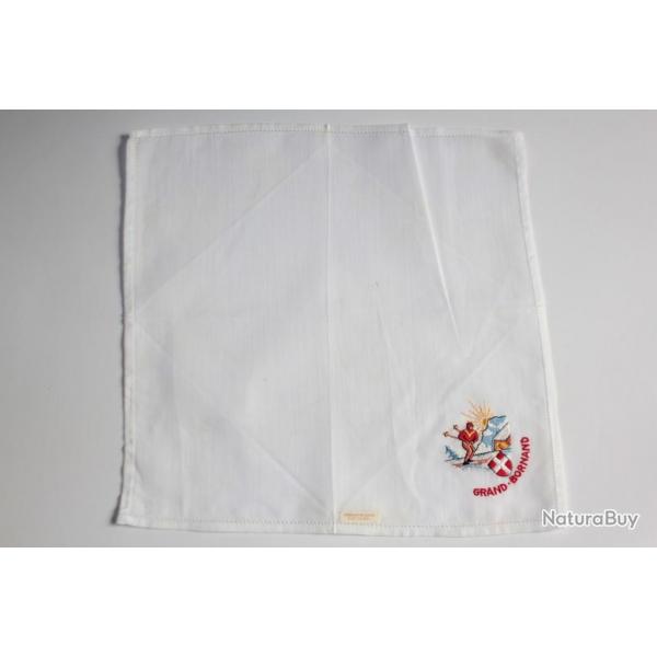 Mouchoir brod coton Grand-Bornand Skieur