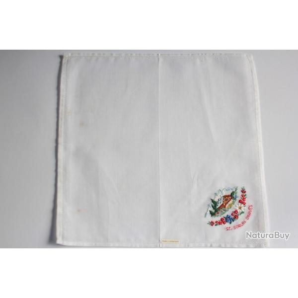 Mouchoir brod coton St Sorlin d'Arves Savoie