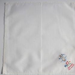 Mouchoir brodé coton Thonon les Bains Haute-Savoie