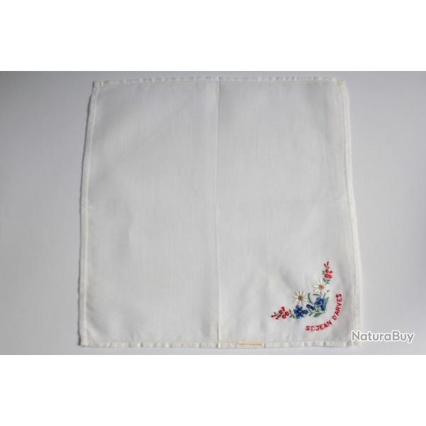 Mouchoir brod coton St Jean d'Arves Savoie