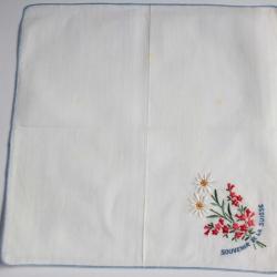 Mouchoir brodé coton Souvenir de la Suisse