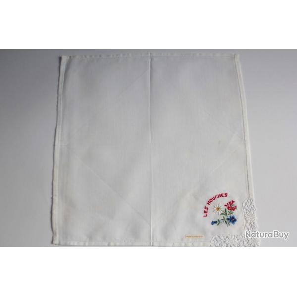 Mouchoir brod coton Les Houches Haute-Savoie