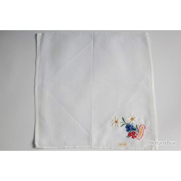 Mouchoir brod coton Iseran Savoie